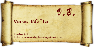 Veres Béla névjegykártya